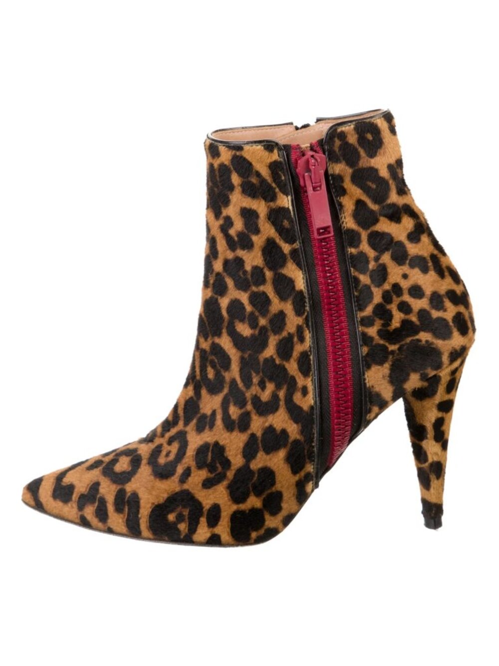 Veronica Beard Ponyhair Ankle Boots Brown Animal Print Pointed-Toes Size 9 Calf